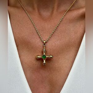 Vintage boho cross necklace N522
